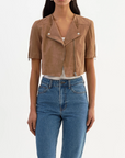 KIRSI CROPPED SUEDE JACKET