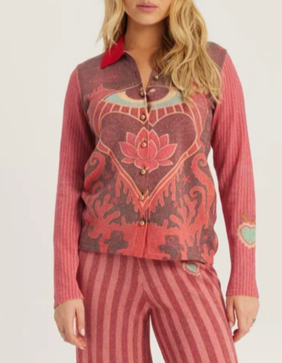 KNIT RED COLLAR SWEATER