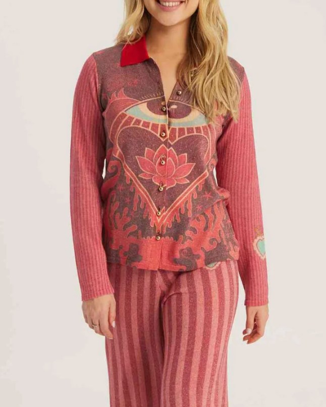 KNIT RED COLLAR SWEATER